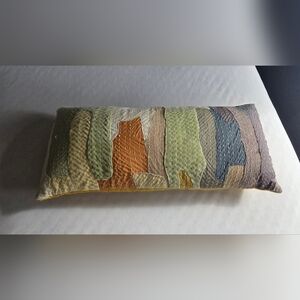 Anthropologie Vivie Multicolor Patchwork Throw Pillow